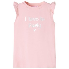 Camiseta infantil de manga volante rosa claro 140 de , Camisetas para niños - Ref: Foro24-10503, Precio: 9,99 €, Descuento: %