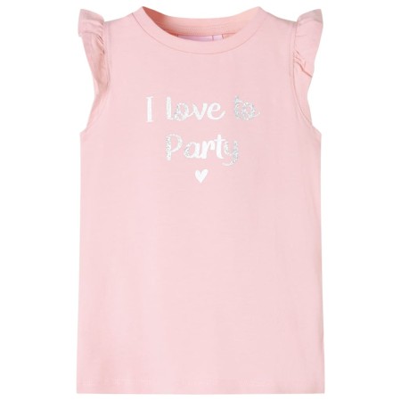 Camiseta infantil de manga volante rosa claro 140 de , Camisetas para niños - Ref: Foro24-10503, Precio: 9,35 €, Descuento: %