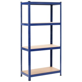 Storage shelving 4 levels blue plywood steel by vidaXL, Industrial shelving - Ref: Foro24-144273, Price: 43,99 €, Discount: %