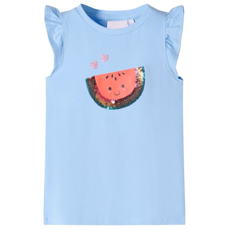 Hellblaues Kinder-T-Shirt mit Rüschenärmeln 104 von , Kinder-T-Shirts - Ref: Foro24-10630, Preis: 9,67 €, Rabatt: %