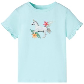 Wassergrünes kurzärmeliges Kinder-T-Shirt 140 von , Kinder-T-Shirts - Ref: Foro24-10693, Preis: 9,99 €, Rabatt: %