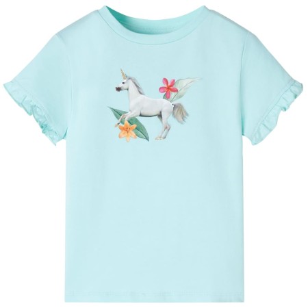 Camiseta infantil de manga corta verde agua 140 de , Camisetas para niños - Ref: Foro24-10693, Precio: 9,99 €, Descuento: %