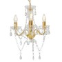 Chandelier with round golden beads 3 x E14 by vidaXL, Lamps - Ref: Foro24-281600, Price: 60,99 €, Discount: %