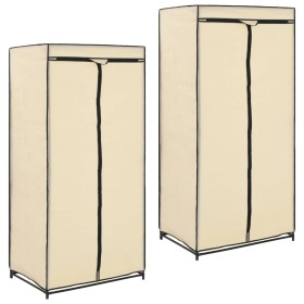 2 cream-colored cabinets 75x50x160 cm by vidaXL, Wardrobes - Ref: Foro24-282443, Price: 41,03 €, Discount: %