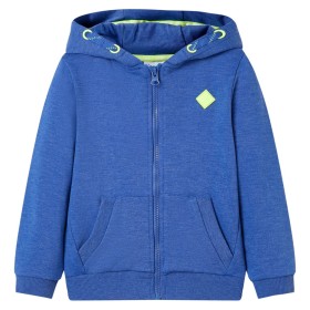 Children's sweatshirt with hood and zip blue mélange 92 by , Kids T-shirts - Ref: Foro24-11889, Price: 13,99 €, Discount: %