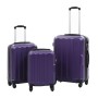 Set of 3 purple hard-shell trolley suitcases with wheels made of ABS. by vidaXL, Suitcases - Ref: Foro24-91877, Price: 128,88...