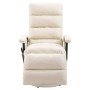 Sillón de masaje reclinable de TV cuero sintético blanco crema de vidaXL, Sillones de masaje eléctricos - Ref: Foro24-248484,...