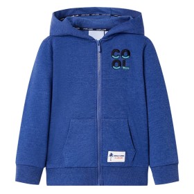 Sudadera infantil con capucha y cremallera azul oscuro mélange 140 de , Camisetas para niños - Ref: Foro24-12358, Precio: 17,...