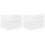 Mesitas noche 2 uds contrachapada blanco brillo 40x30x30 cm de vidaXL, Mesitas de noche - Ref: Foro24-801066, Precio: 79,34 €...