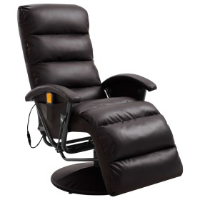 Sillón de masaje reclinable para TV cuero sintético marrón de vidaXL, Sillones de masaje eléctricos - Ref: Foro24-248483, Pre...