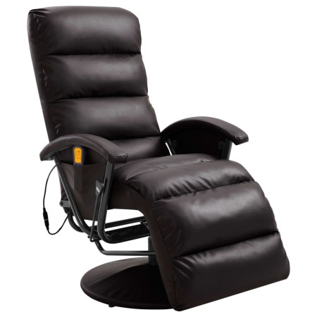 Brown Synthetic Leather TV Recliner Massage Chair by vidaXL, Electric massage chairs - Ref: Foro24-248483, Price: 325,99 €, D...