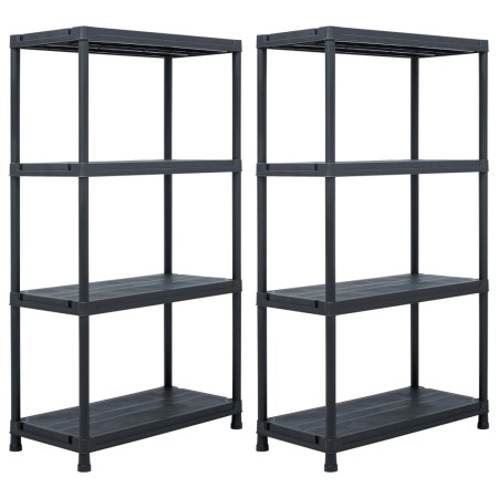 Plastic shelving 2 units 60x30x138 cm black by vidaXL, Industrial shelving - Ref: Foro24-276251, Price: 129,81 €, Discount: %