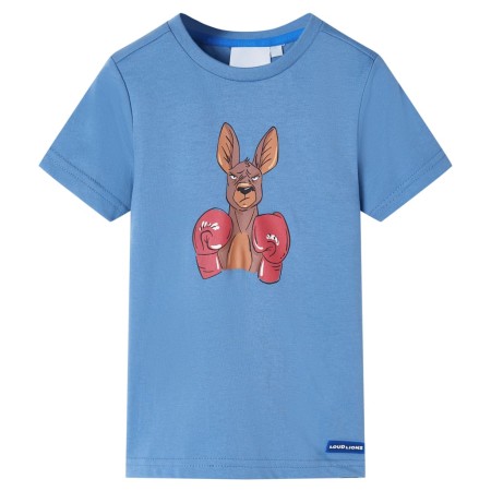 Mittelblaues kurzärmeliges Kinder-T-Shirt 128 von , Kinder-T-Shirts - Ref: Foro24-11877, Preis: 7,95 €, Rabatt: %