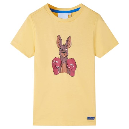 Short-sleeved yellow children's t-shirt size 128 by , Kids T-shirts - Ref: Foro24-11882, Price: 9,99 €, Discount: %