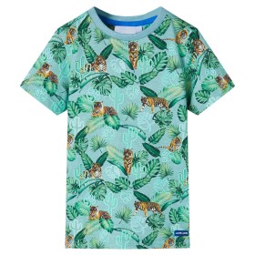 Children's t-shirt light green mélange 140 by , Kids T-shirts - Ref: Foro24-12408, Price: 8,99 €, Discount: %