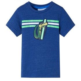 Camiseta infantil azul oscuro mélange 140 de , Camisetas para niños - Ref: Foro24-12488, Precio: 9,99 €, Descuento: %