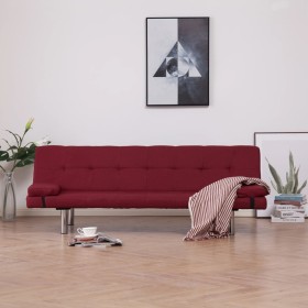 Sofá cama con dos almohadas de poliéster rojo vino de vidaXL, Sofás - Ref: Foro24-282191, Precio: 192,85 €, Descuento: %