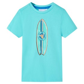 Children's short-sleeved t-shirt in aquamarine color 92 by , Kids T-shirts - Ref: Foro24-11814, Price: 9,99 €, Discount: %