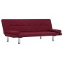 Sofá cama con dos almohadas de poliéster rojo vino de vidaXL, Sofás - Ref: Foro24-282191, Precio: 182,52 €, Descuento: %