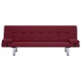 Sofá cama con dos almohadas de poliéster rojo vino de vidaXL, Sofás - Ref: Foro24-282191, Precio: 182,52 €, Descuento: %