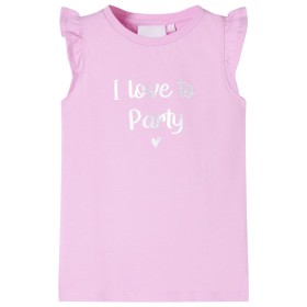 Children's lilac ruffle sleeve t-shirt 116 by , Kids T-shirts - Ref: Foro24-10506, Price: 7,99 €, Discount: %