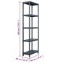 Plastic shelving 125 kg 60x30x180 cm black by vidaXL, Industrial shelving - Ref: Foro24-45674, Price: 67,22 €, Discount: %