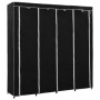 Armario con 4 compartimentos negro 175x45x170 cm de vidaXL, Armarios roperos - Ref: Foro24-282445, Precio: 50,99 €, Descuento: %