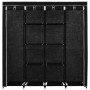 Armario con 4 compartimentos negro 175x45x170 cm de vidaXL, Armarios roperos - Ref: Foro24-282445, Precio: 50,99 €, Descuento: %