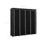 Armario con 4 compartimentos negro 175x45x170 cm de vidaXL, Armarios roperos - Ref: Foro24-282445, Precio: 50,99 €, Descuento: %