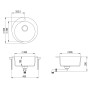 Küchenspüle aus Granit mit einer beigen runden Schüssel von vidaXL, Sinkt - Ref: Foro24-144864, Preis: 137,24 €, Rabatt: %