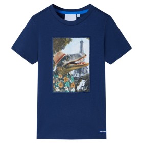 Camiseta infantil azul oscuro 128 de , Camisetas para niños - Ref: Foro24-11757, Precio: 9,99 €, Descuento: %