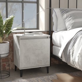 Bedside table with concrete gray metal legs 40x30x50 cm by vidaXL, Nightstands - Ref: Foro24-805841, Price: 29,05 €, Discount: %