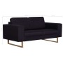 2 seater black fabric sofa by vidaXL, Sofas - Ref: Foro24-281389, Price: 321,01 €, Discount: %