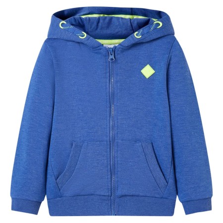 Children's sweatshirt with hood and zipper blue mélange 116 by , Kids T-shirts - Ref: Foro24-11891, Price: 13,21 €, Discount: %