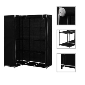 Armario de esquina negro 130x87x169 cm de vidaXL, Armarios roperos - Ref: Foro24-282449, Precio: 59,19 €, Descuento: %