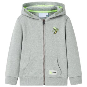 Children's sweatshirt with hood and zipper light khaki melange 104 by , Kids T-shirts - Ref: Foro24-11690, Price: 15,99 €, Di...