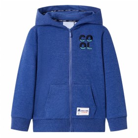 Kinder-Sweatshirt mit Kapuze und Reißverschluss dunkelblau melange 92 von , Kinder-T-Shirts - Ref: Foro24-12354, Preis: 14,99...