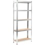 Storage shelving 5 levels plywood and silver steel by vidaXL, Industrial shelving - Ref: Foro24-144271, Price: 45,90 €, Disco...