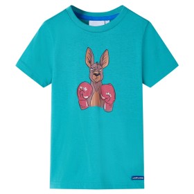 Children's short-sleeved t-shirt in dark mint green 128 by , Kids T-shirts - Ref: Foro24-11872, Price: 9,99 €, Discount: %