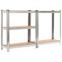 Storage shelving 5 levels plywood and silver steel by vidaXL, Industrial shelving - Ref: Foro24-144271, Price: 45,90 €, Disco...