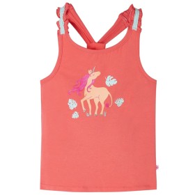 Korallenfarbenes Kinder-Tanktop 128 von , Kinder-T-Shirts - Ref: Foro24-10677, Preis: 9,99 €, Rabatt: %