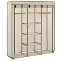 Wardrobe with compartments and cream fabric rods 150x45x175 cm by vidaXL, Wardrobes - Ref: Foro24-282455, Price: 49,46 €, Dis...