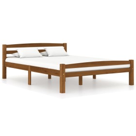 Estructura de cama madera maciza pino marrón miel 140x200 cm de vidaXL, Camas y somieres - Ref: Foro24-322078, Precio: 121,99...