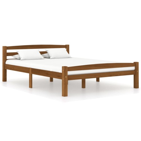 Solid pine wood bed frame honey brown 140x200 cm