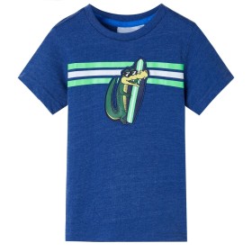 Camiseta infantil azul oscuro mélange 116 de , Camisetas para niños - Ref: Foro24-12486, Precio: 8,99 €, Descuento: %