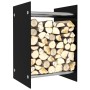 Black glass firewood holder 40x35x60 cm by vidaXL, Firewood bags and holders - Ref: Foro24-282829, Price: 55,94 €, Discount: %