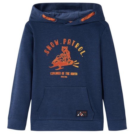 Children's navy blue and orange hooded sweatshirt 128 by , Kids T-shirts - Ref: Foro24-12777, Price: 12,44 €, Discount: %