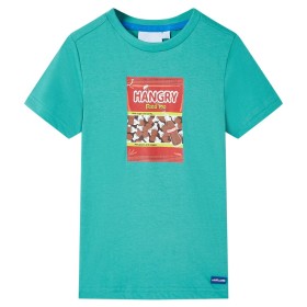 Kurzarm-T-Shirt für Kinder in dunklem Mintgrün 140 von , Kinder-T-Shirts - Ref: Foro24-11858, Preis: 9,00 €, Rabatt: %