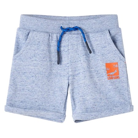 Children's shorts with drawstring blue mélange 128 by , kids pants - Ref: Foro24-12197, Price: 9,06 €, Discount: %