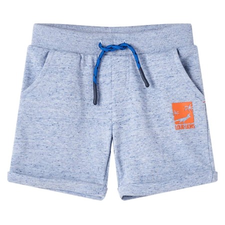 Pantalones cortos infantiles con cordón azul mélange 104 de , Pantalones de niños - Ref: Foro24-12195, Precio: 9,06 €, Descue...